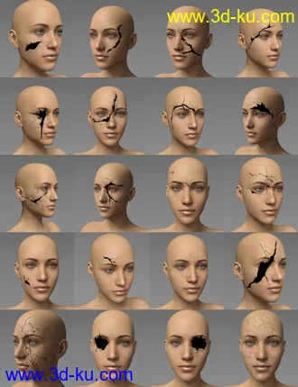 3D打印模型D.E.M. Broken Doll Makeup for Genesis 8 Female的图片