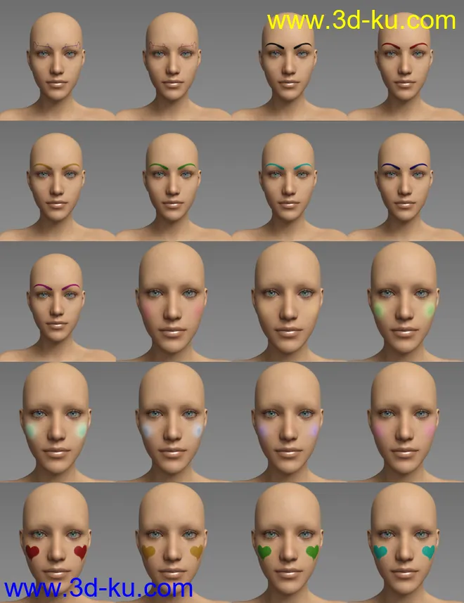 D.E.M. Broken Doll Makeup for Genesis 8 Female模型的图片9