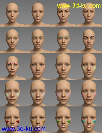 3D打印模型D.E.M. Broken Doll Makeup for Genesis 8 Female的图片
