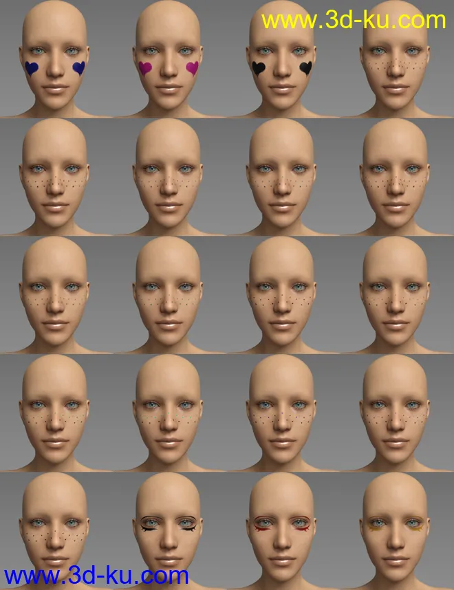 D.E.M. Broken Doll Makeup for Genesis 8 Female模型的图片10