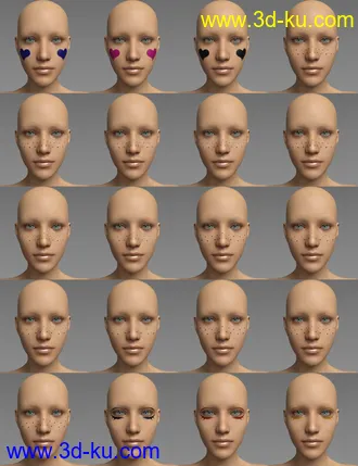 3D打印模型D.E.M. Broken Doll Makeup for Genesis 8 Female的图片
