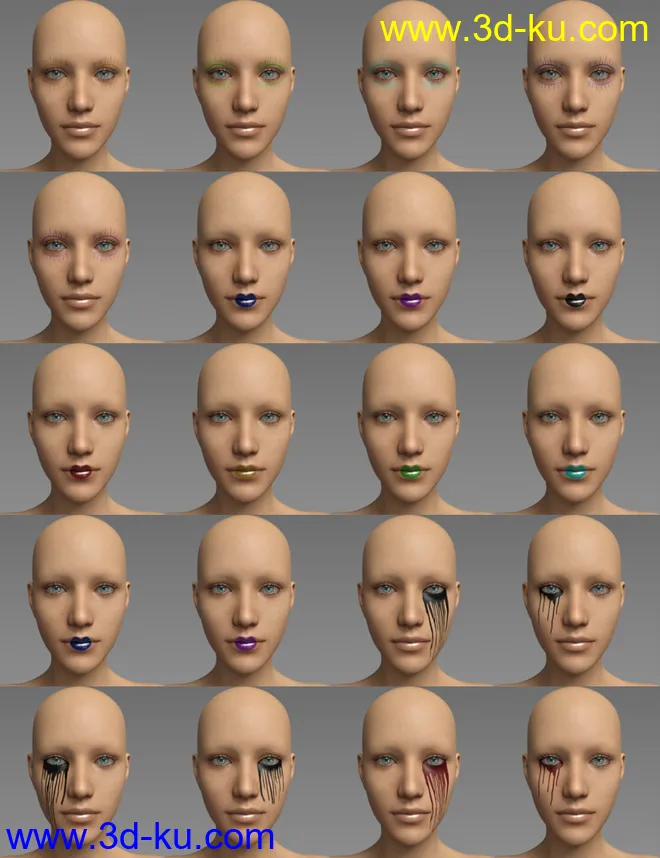 D.E.M. Broken Doll Makeup for Genesis 8 Female模型的图片12