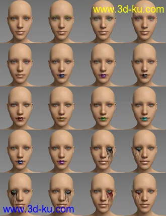 3D打印模型D.E.M. Broken Doll Makeup for Genesis 8 Female的图片