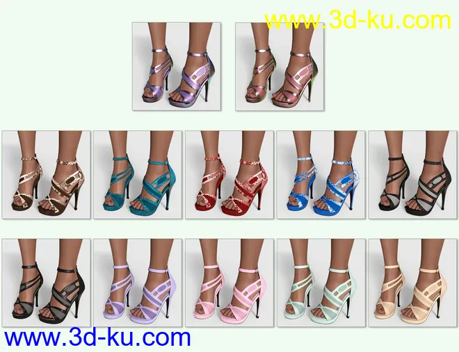 Dana High Heels and Glasses for Genesis 8 and Genesis 8.1 Females模型的图片8