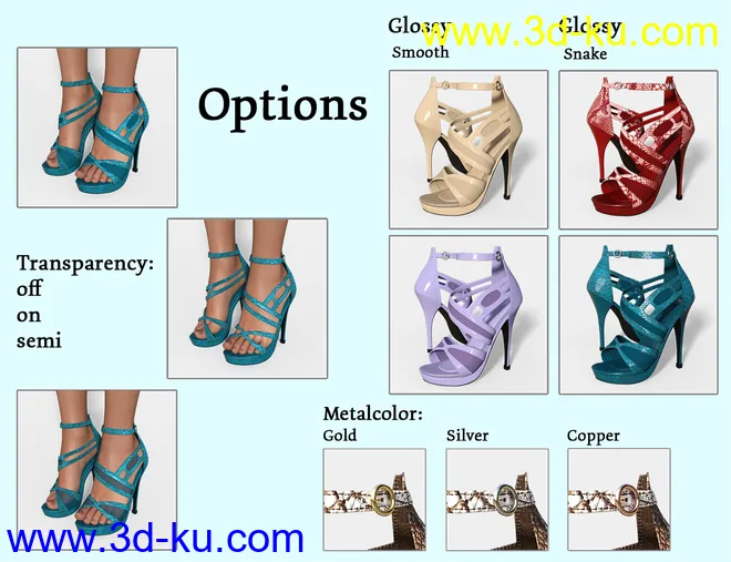 Dana High Heels and Glasses for Genesis 8 and Genesis 8.1 Females模型的图片9