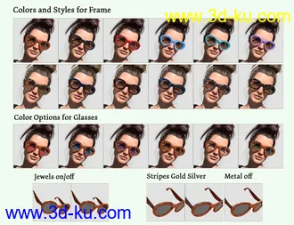 3D打印模型Dana High Heels and Glasses for Genesis 8 and Genesis 8.1 Females的图片