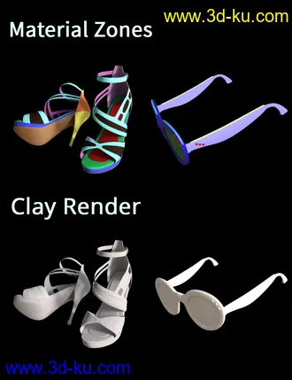 3D打印模型Dana High Heels and Glasses for Genesis 8 and Genesis 8.1 Females的图片