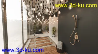 3D打印模型Dark Mood Bathroom的图片