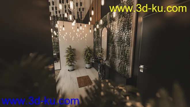 Dark Mood Bathroom模型的图片4