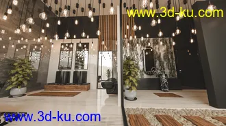 3D打印模型Dark Mood Bathroom的图片