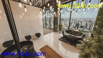 3D打印模型Dark Mood Bathroom的图片