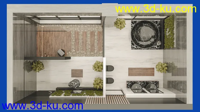 Dark Mood Bathroom模型的图片8