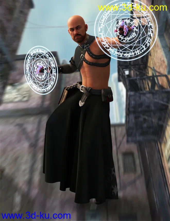 Demon King Fighter Poses and Props for Genesis 8 and 8.1 Male模型的图片1