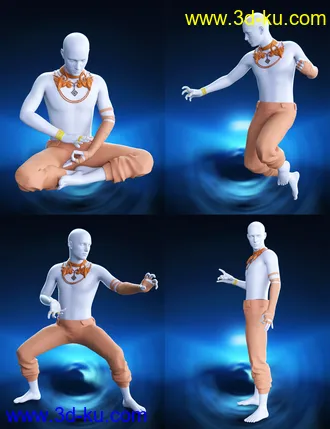 3D打印模型Demon King Fighter Poses and Props for Genesis 8 and 8.1 Male的图片
