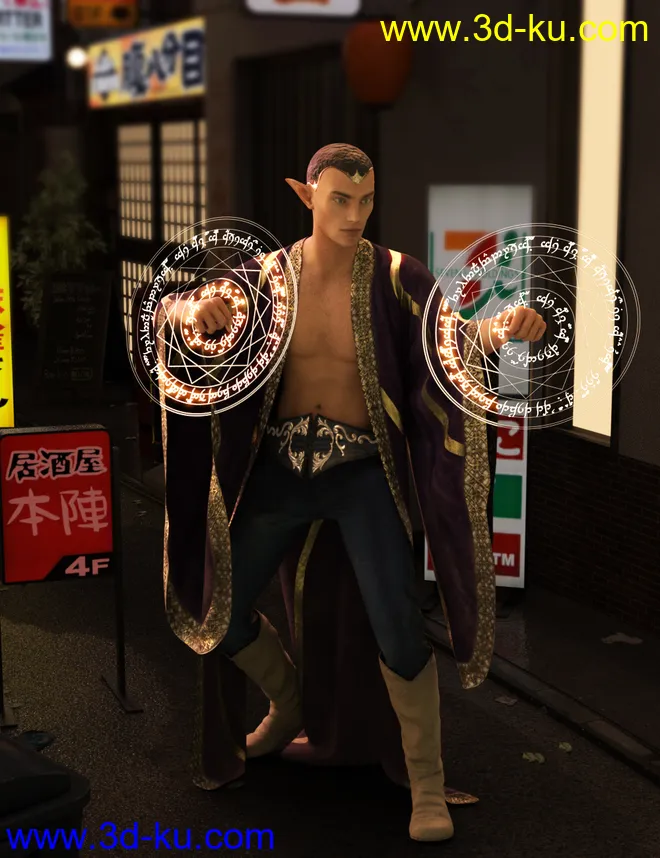 Demon King Fighter Poses and Props for Genesis 8 and 8.1 Male模型的图片10