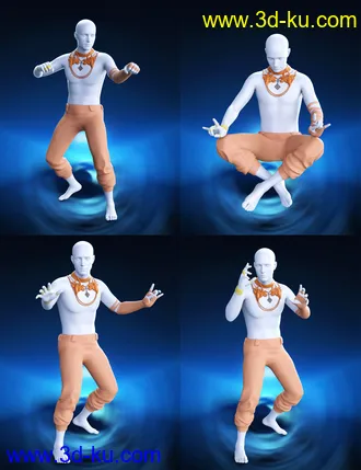 3D打印模型Demon King Fighter Poses and Props for Genesis 8 and 8.1 Male的图片