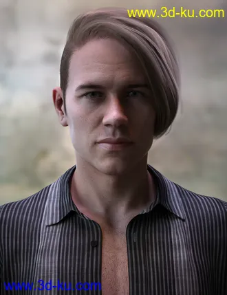 3D打印模型Derrik Hair for Genesis 8 Males的图片