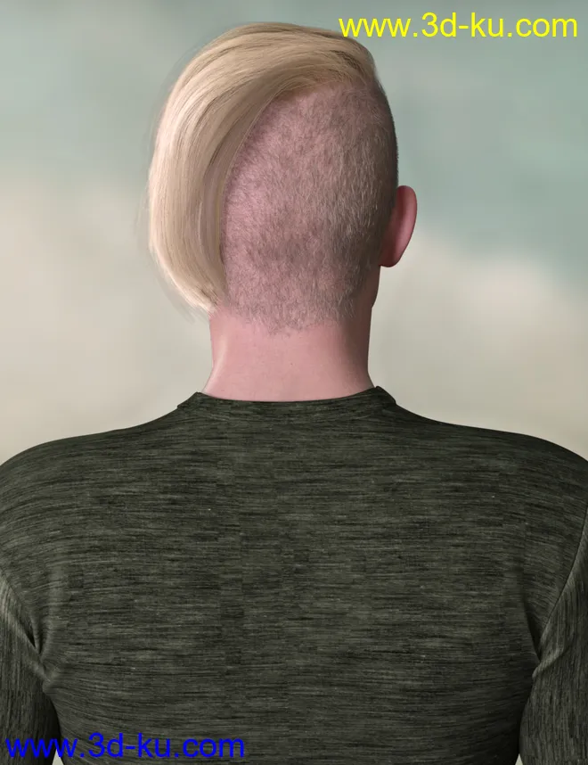 Derrik Hair for Genesis 8 Males模型的图片9