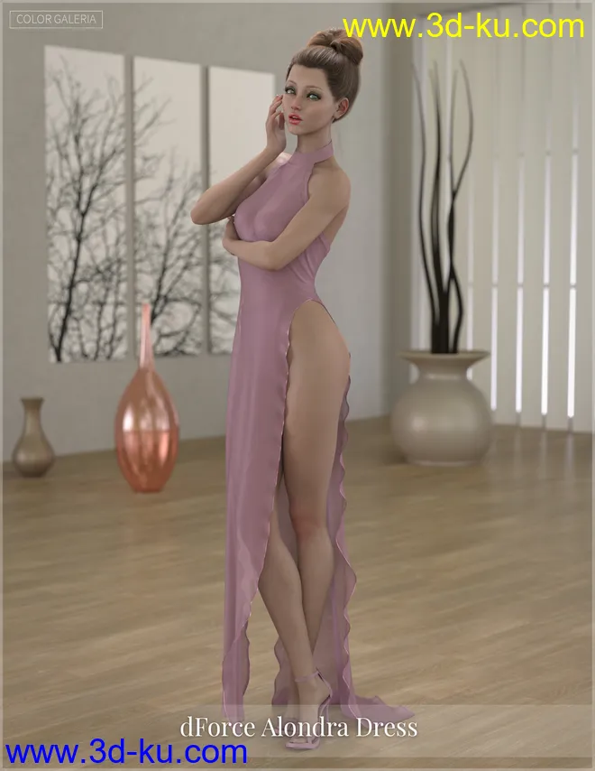 dForce - Alondra Dress for Genesis 8 Female模型的图片1