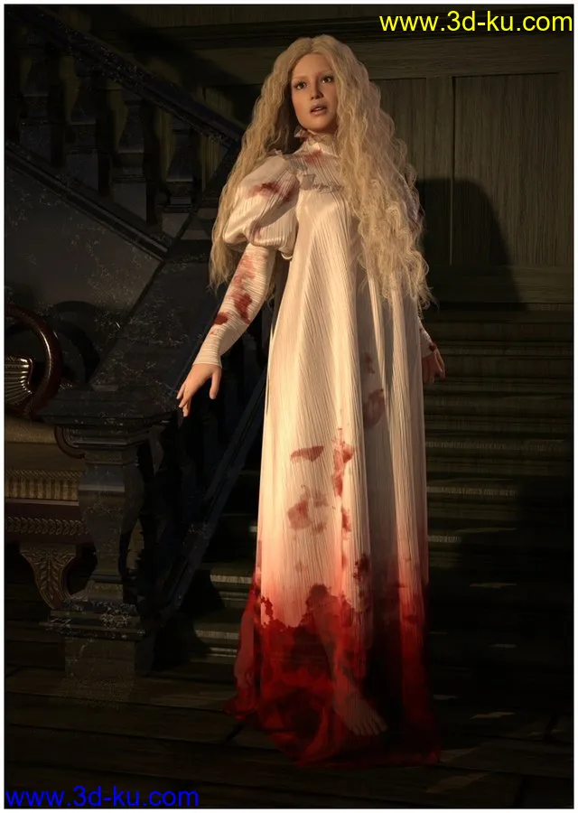 dForce - Crimson Gown for G8F模型的图片1