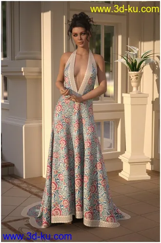 3D打印模型dForce - Eden Gown for G8F的图片