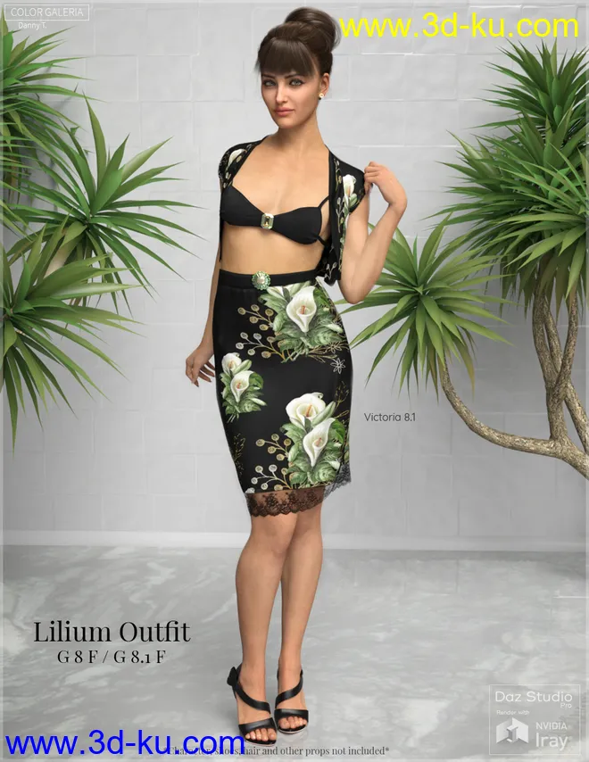 dForce - Lilium Outfit G8F模型的图片1