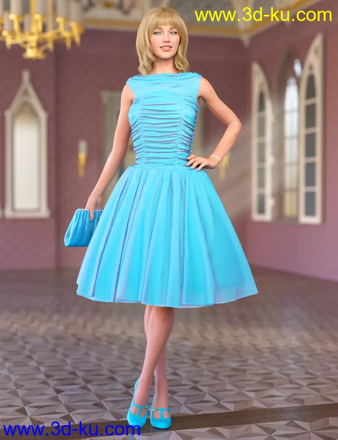 dForce 50s Prom Dress for Genesis 8 and 8.1 Females模型的图片1