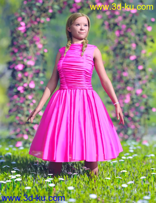 dForce 50s Prom Dress for Genesis 8 and 8.1 Females模型的图片9