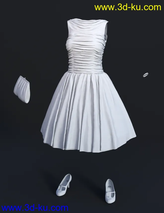 dForce 50s Prom Dress for Genesis 8 and 8.1 Females模型的图片10