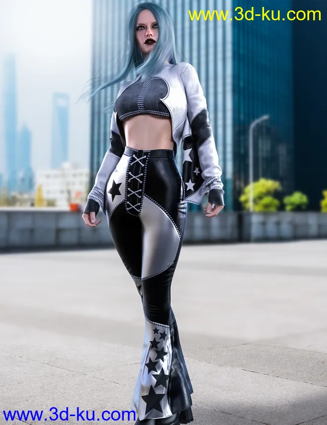 dForce BatWing Style Outfit For Genesis 8 and 8.1 Females模型的图片1