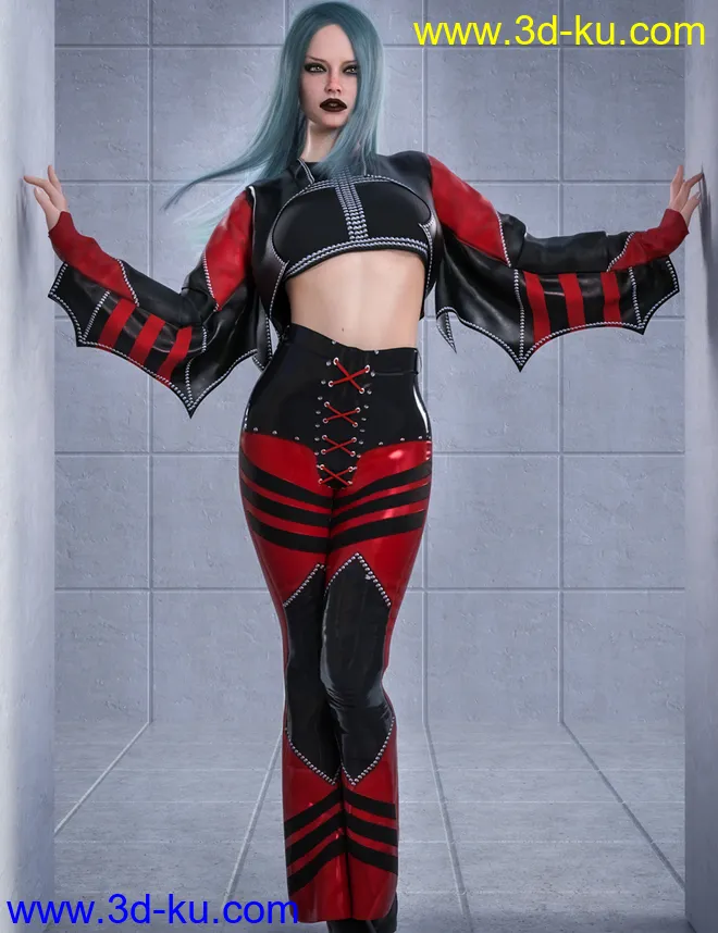 dForce BatWing Style Outfit For Genesis 8 and 8.1 Females模型的图片3