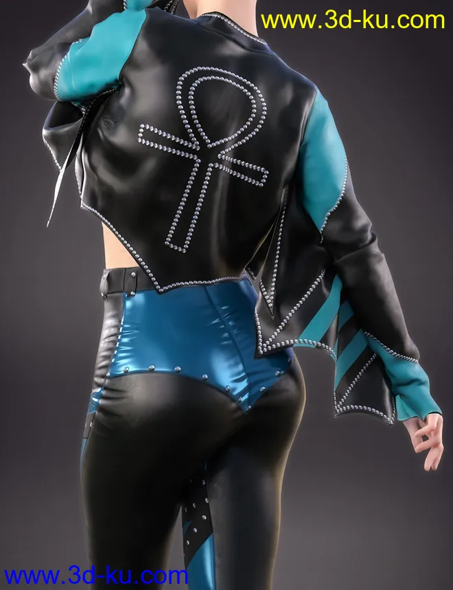 dForce BatWing Style Outfit For Genesis 8 and 8.1 Females模型的图片4