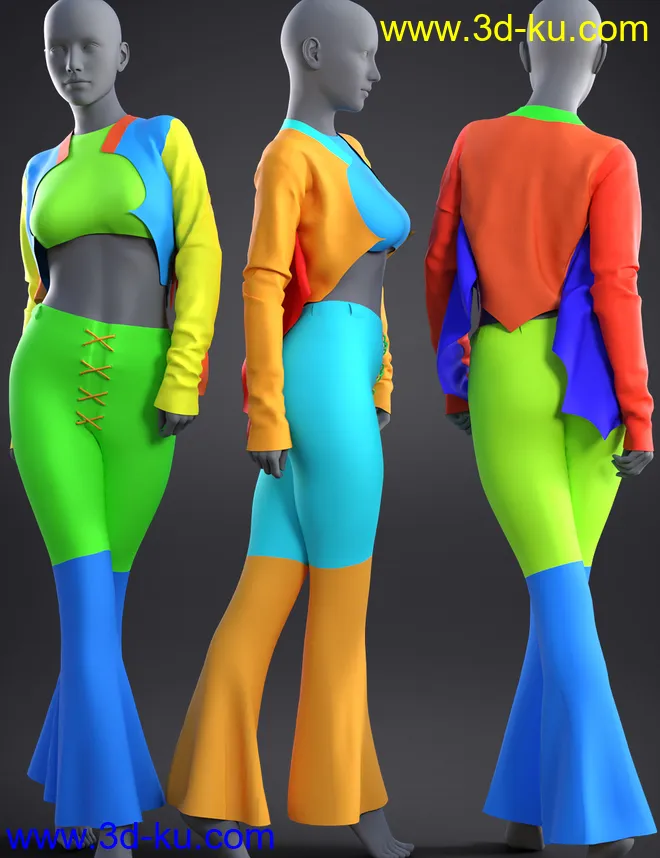 dForce BatWing Style Outfit For Genesis 8 and 8.1 Females模型的图片8
