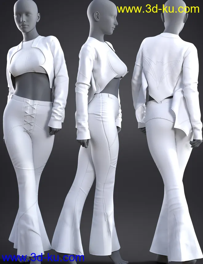 dForce BatWing Style Outfit For Genesis 8 and 8.1 Females模型的图片9