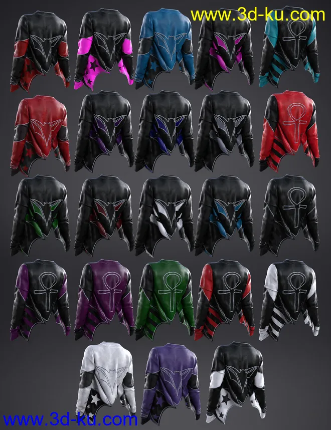 dForce BatWing Style Outfit For Genesis 8 and 8.1 Females模型的图片10