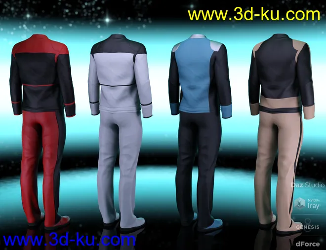 dForce Bridge Officer Outfit Textures模型的图片2