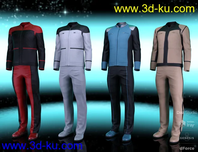 dForce Bridge Officer Outfit Textures模型的图片3