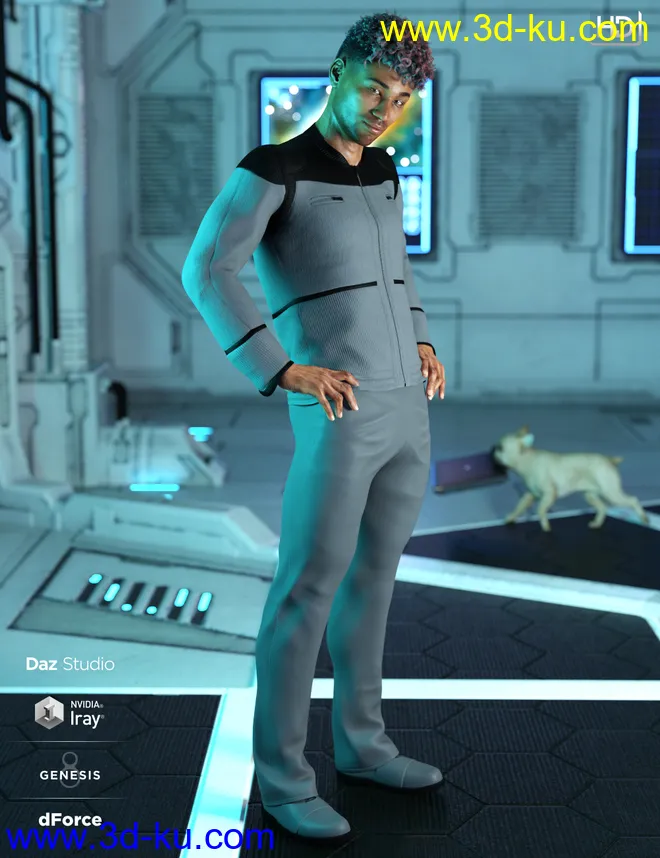 dForce Bridge Officer Outfit Textures模型的图片4