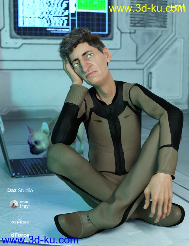 dForce Bridge Officer Outfit Textures模型的图片5
