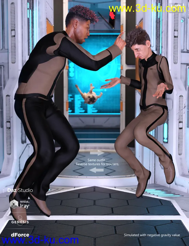dForce Bridge Officer Outfit Textures模型的图片8