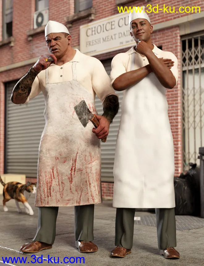 dForce Butcher Pete Outfit for Genesis 8 Males模型的图片4