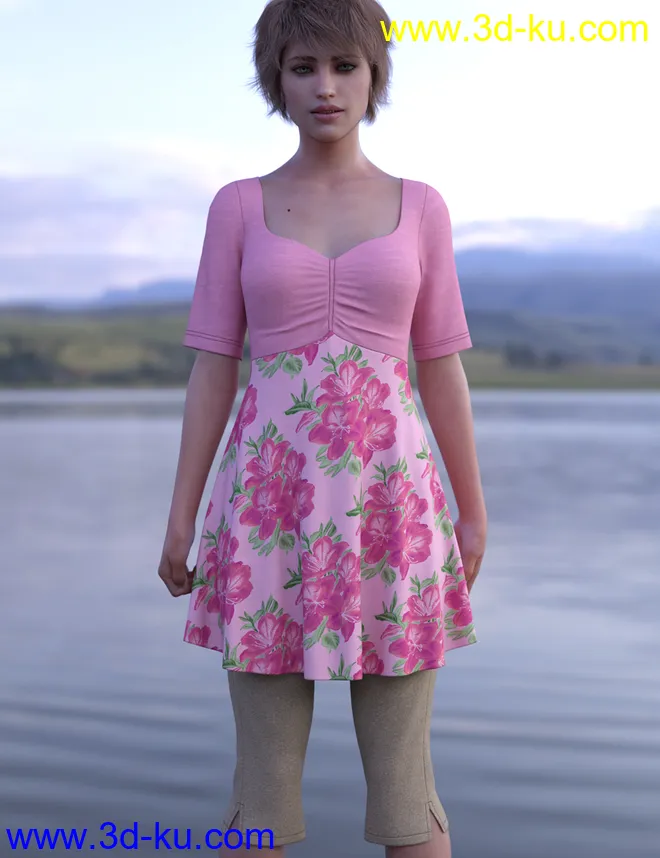 dForce Capri Outfit for Genesis 8 Females模型的图片1
