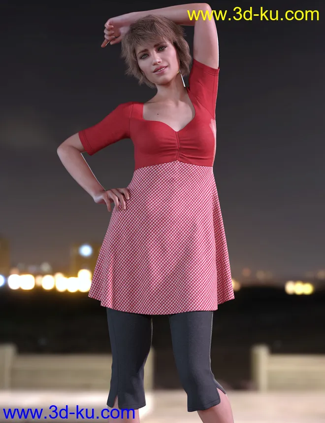 dForce Capri Outfit for Genesis 8 Females模型的图片2