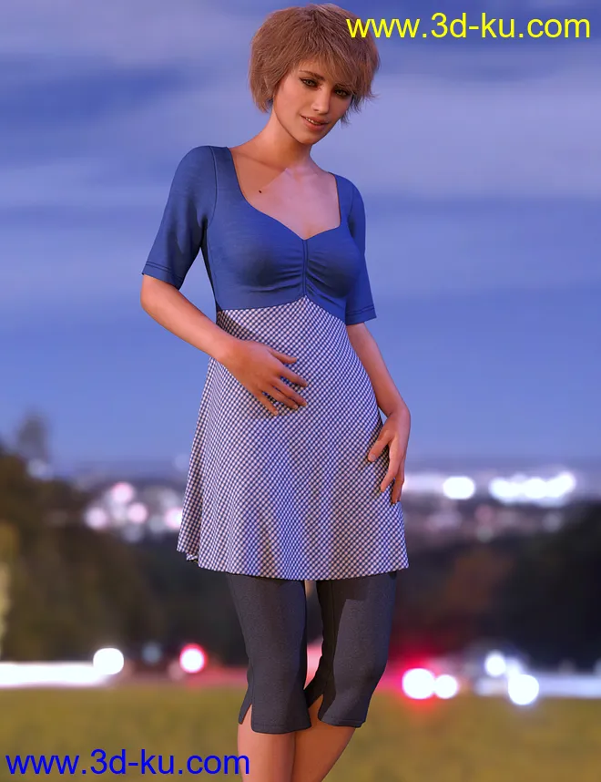 dForce Capri Outfit for Genesis 8 Females模型的图片4