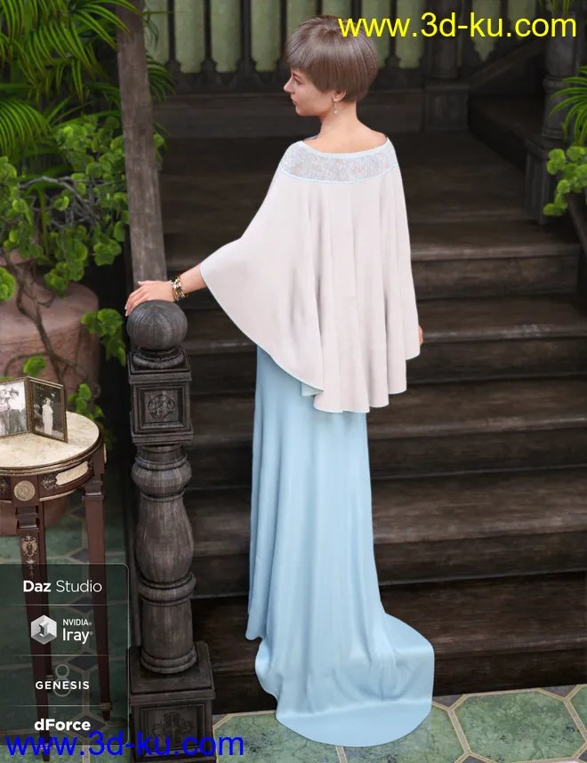 dForce Catherine Outfit for Genesis 8 Female(s)模型的图片3