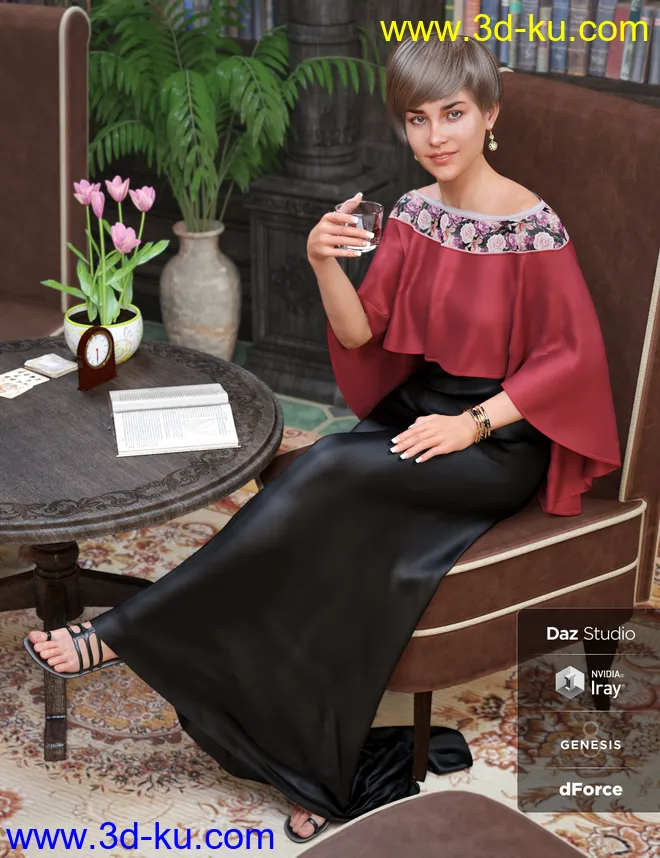 dForce Catherine Outfit for Genesis 8 Female(s)模型的图片4