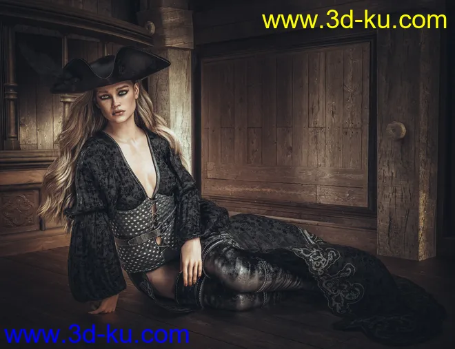 dForce CB Avast Sea Clothing Set for Genesis 8 and Genesis 8.1 Females模型的图片2