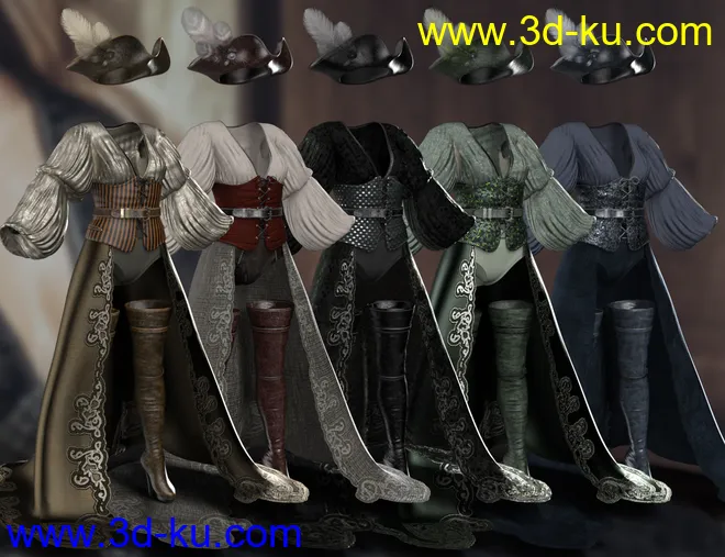 dForce CB Avast Sea Clothing Set for Genesis 8 and Genesis 8.1 Females模型的图片6