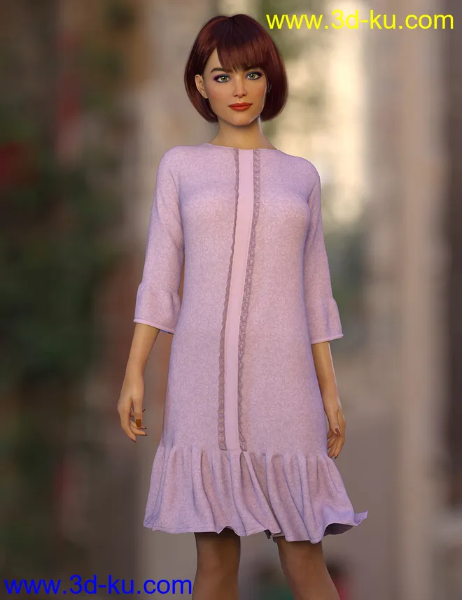 dForce Clio Dress for Genesis 8 Female(s)模型的图片1