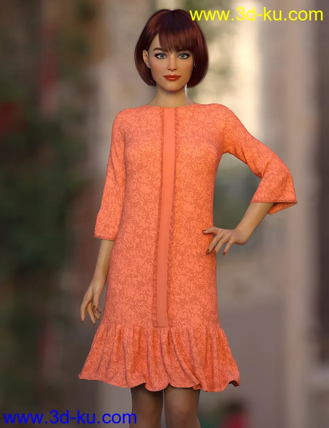 dForce Clio Dress for Genesis 8 Female(s)模型的图片2
